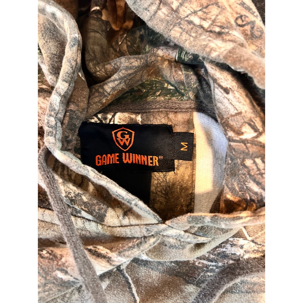 Game Winner Mens Realtree Camo Hoodie Pullover Fleece Hunting Sweatshirt Brown M